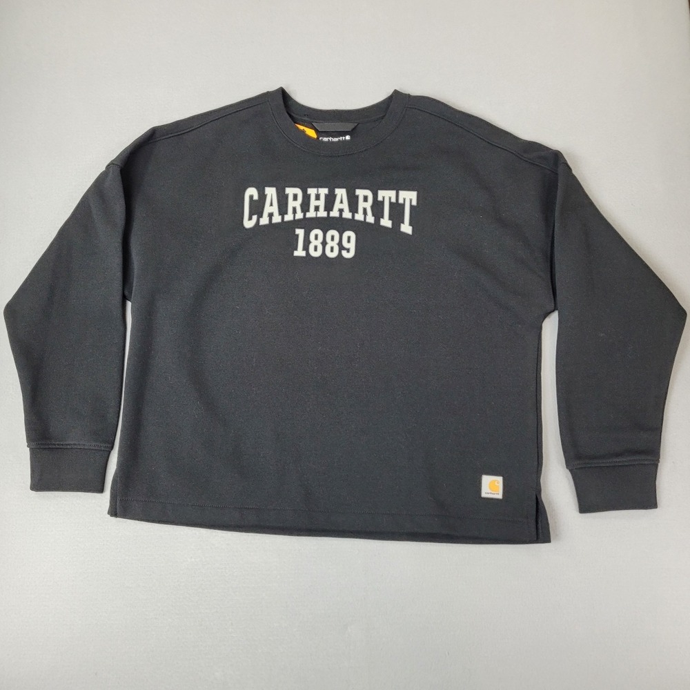 Carhartt Sweatshirt Graphic Loose Fit Midweight Black Womens Large 12-14 NWT